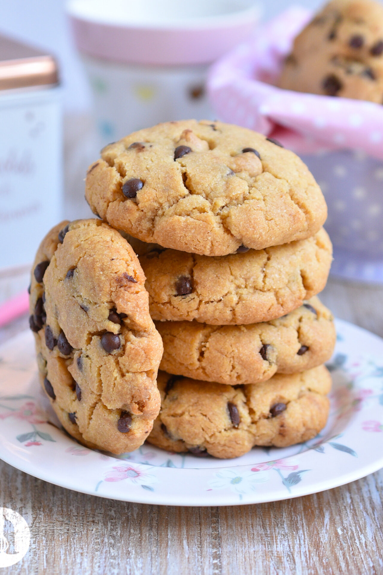 Galletas de mantequillla de maní / cacahuete (peanut butter) con chocolate